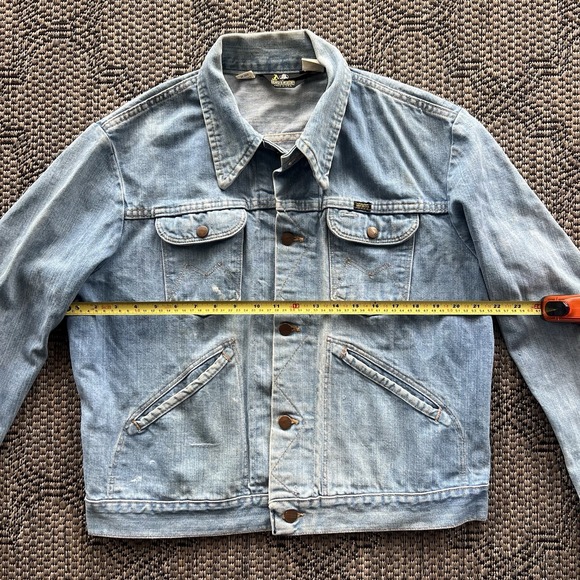 Vintage Blue Bell Maverick Jacket Adult 46 Blue Light Wash Trucker Denim 70s - Picture 11 of 14